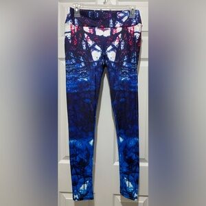 Blue and Pink Abstract Yoga Leggings